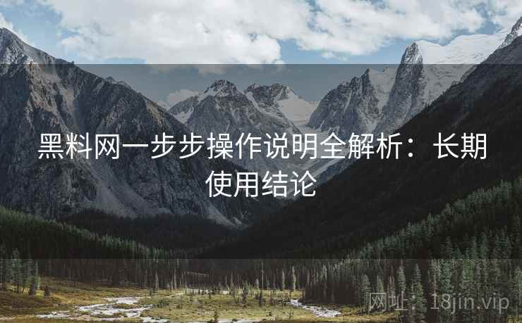 黑料网一步步操作说明全解析：长期使用结论