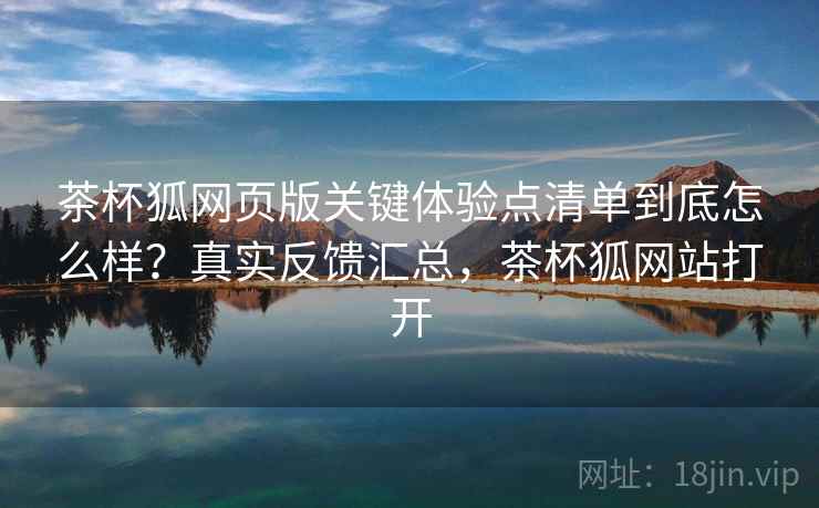 茶杯狐网页版关键体验点清单到底怎么样？真实反馈汇总，茶杯狐网站打开